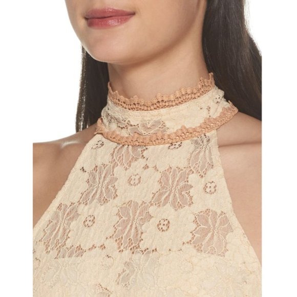 Foxiedox Amelia Halter Mock Neck Lace Midi Dress - Picture 3 of 3